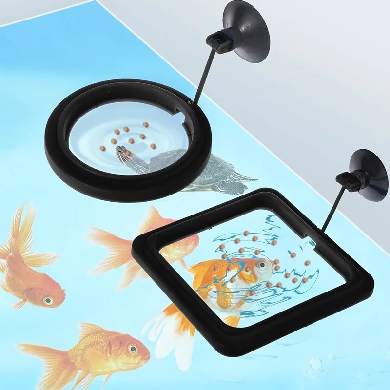 Aquarium Fertilizer - Aquarium-Futterring, Fischbecken-Futterstation, schwimmende Futterablage, Futterautomat, quadratisches/rundes