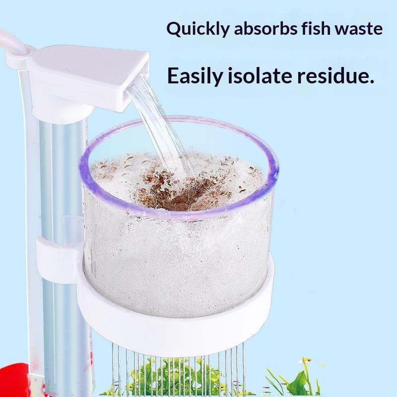 Planted Aquarium Cleaning - 1-teiliger Teleskop-Aquariumfilter mit Sauerstoffanreicherung und Schutzvorrichtung,