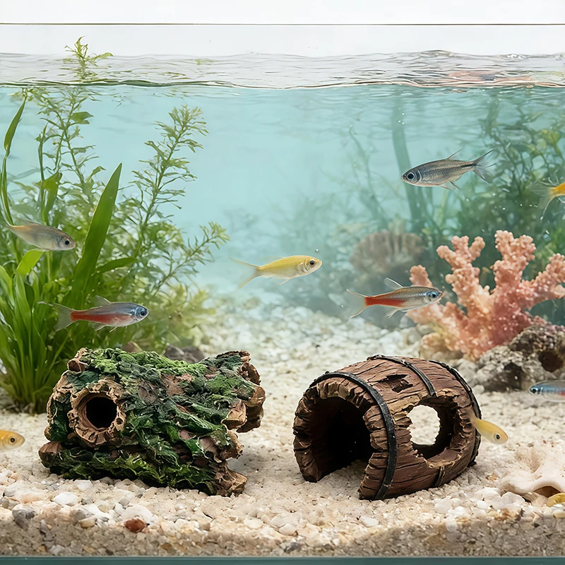 Aquarium Plant Substrate - 3 Stück Aquarium-Harz-Dekorationsornamente, Höhle, Versteck für