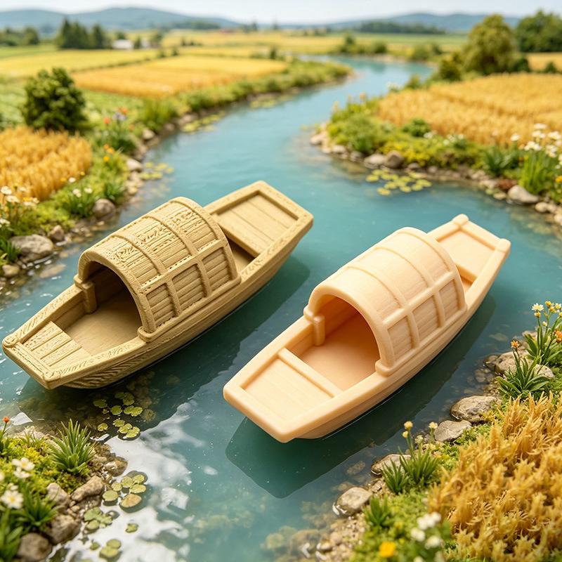Aquarium Moss - 【S】Simuliertes schwimmendes Mini-Bootsmodell, Mikrolandschaft für Fischbecken,